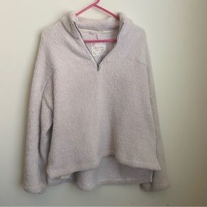 Altar’d State Medium Off White/ Cream Teddy Half Zip
